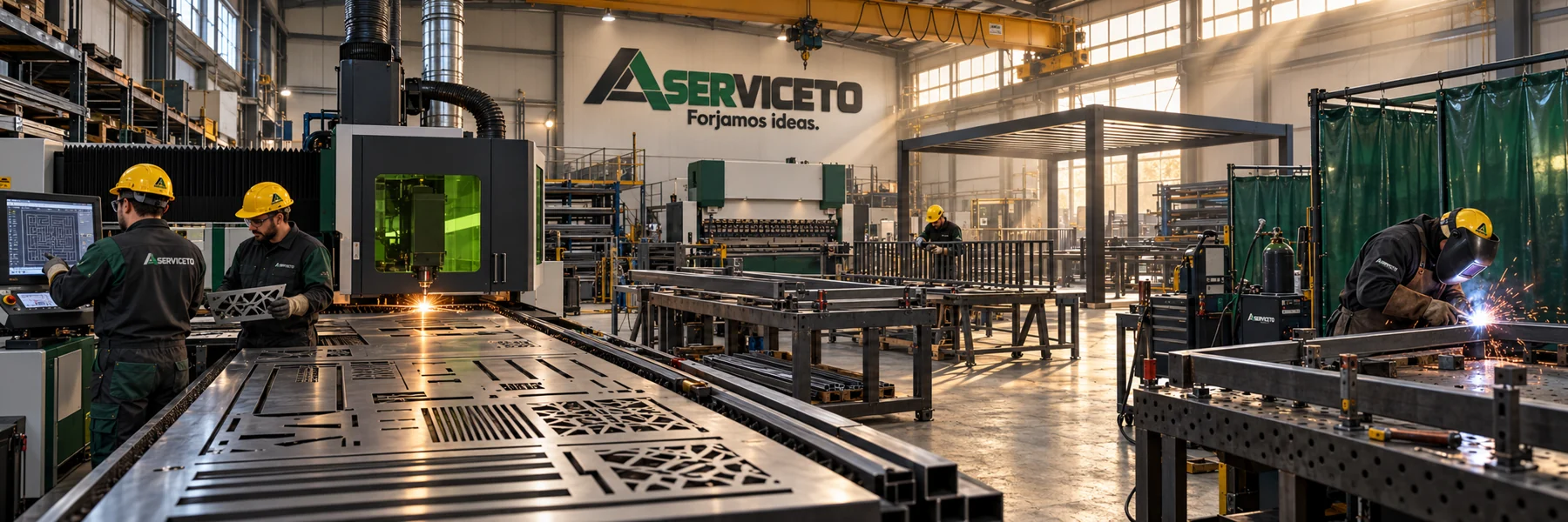 Visualización del taller de metal y soldadura Aserviceto